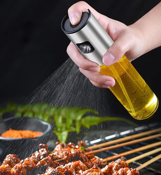 Olive Oil Sprayer for Cooking Oil Spritzer Mister for Air Fryer Canola Vinegar Vegetable Oil Portable Mini Bottle Kitchen Gadgets for BBQ/Pan/Salads/Baking (2 Pack)