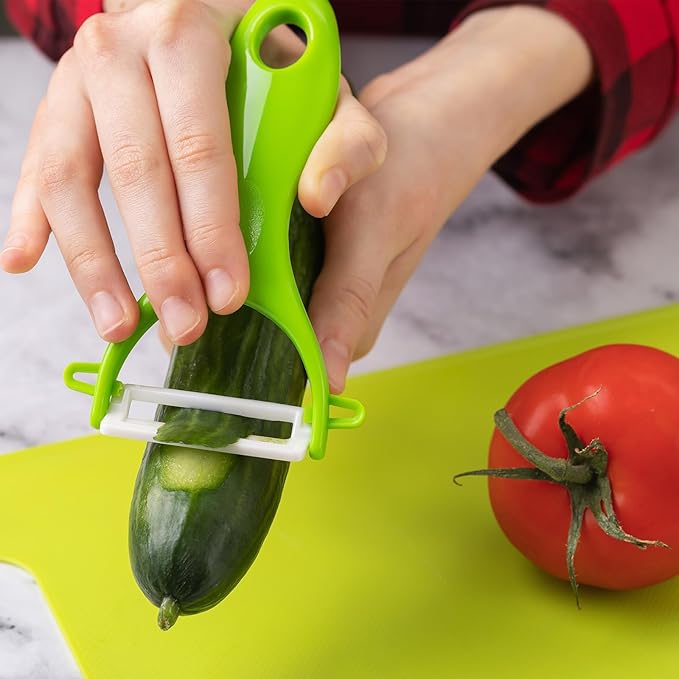uxcell Vegetable Peeler Set, 4.5 Inch Stainless Steel Potato Peeler for Apple Fruits Green