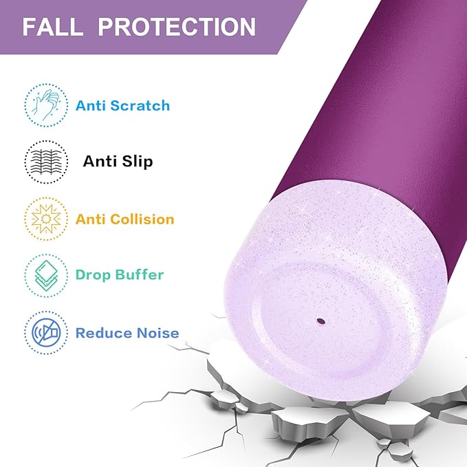 2PCS Glitter Silicone Boot for Owala Water Bottle, Anti-Slip Protective Sleeve for Owala Twist,FreeSip and Flip Stainless Steel Water Bottle, BPA-Free, Dishwasher Safe, Accessories