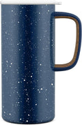 Ello Campy 18oz Stainless Steel Travel Mug with Handle and Leak Proof Lid | Vacuum Insulated Coffee Cup for Hot or Cold Drinks | Reusable, BPA Free | Gift for Coffee Lovers, Navy