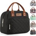 HOMESPON Lunch Bag for Woman Man Adults with Front Pocket Insulated Lunch Tote Lunch Box Container for Work Picnic or Travel(Black)