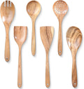 INTAJ Wooden Spoon Set for Cooking & Serving – 6-Piece Eco-Friendly Kitchen Utensils – Handmade Acacia Wood Spoons for Serving, Gifting & Daily Use – Non-Toxic, Sustainable Cookware Essentials