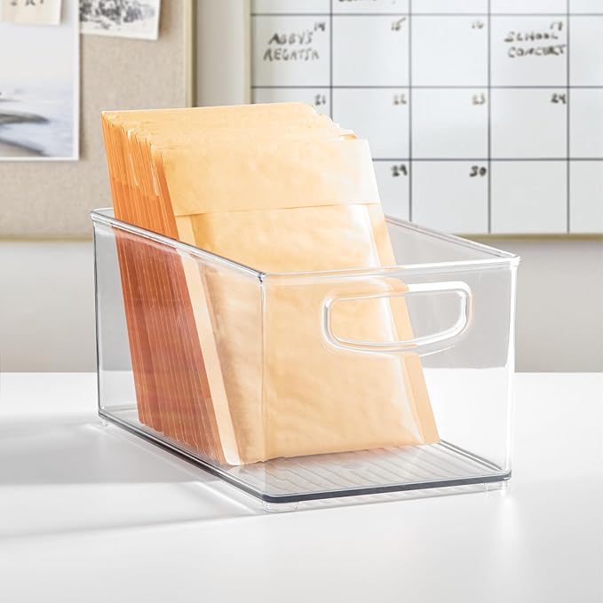 iDesign Stackable Clear Plastic Bin - Kitchen Organizers and Storage for Fridge and Pantry
