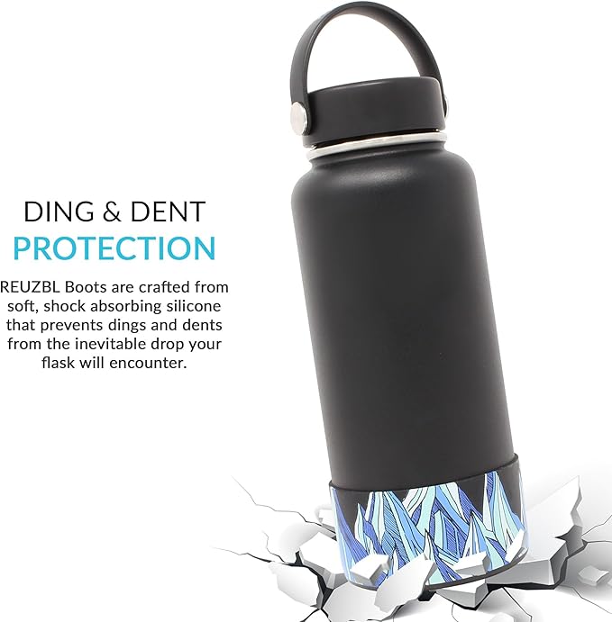 REUZBL Protective Silicone Bottle Boot for Owala FreeSip 40 oz, Hydro Flask 32-40 oz, Iron Flask, Takeya, Thermoflask, and Similar Wide Mouth Water Bottles, Protective Bottle Accessory