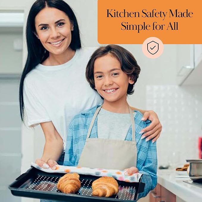 Baking & Splatter Screen for Frying Pan Beckon Ware | USA Brand | 17.5 x 12 Inch Black, Multi-Use Silicone Baking Rack for Oven, and Stove – Grease Splash Guard, Baking Supplies, Pastry Sheet