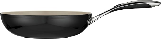 Tramontina Ceramica Deluxe 11-Inch Wok, Ceramic Non Stick Sitr Fry Pan, Oven-Safe, Metallic Black