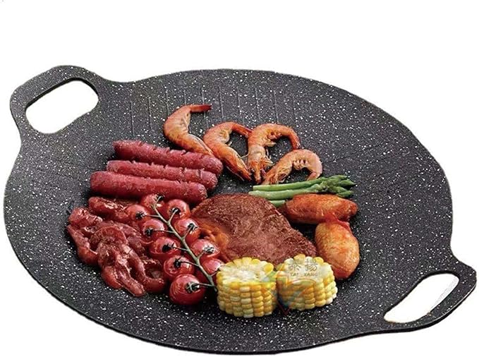 Grill pan,grill pan for indoor cooking,grill pans for stove tops,15" Round BBQ Griddle for Induction,Gas Stove, Electric Cooktop, Indoor or Outdoor Grilling.