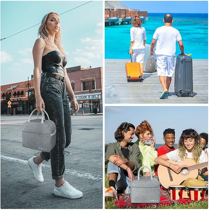 DALINDA Lunch Bag Lunch Box for Women Men Reusable Insulated Cooler Lunch Tote Bags, Leakproof Cute LunchBag Large Capacity for Work Travel Picnic,Grey