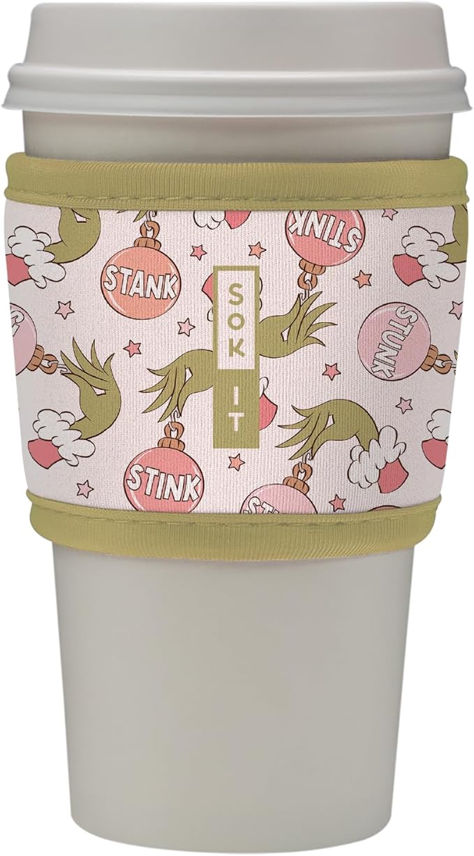 Sok It HotSok Coffee & Tea Reusable Insulated Neoprene Cup Sleeve (Jingle Smells)