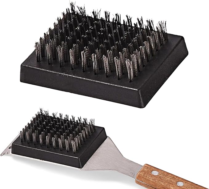 Wire Grill Brush & Scraper Replacement Head – Bristle Refill for BBQ Cleaning – Safe No Scratch Grill Cleaner– Heavy-Duty Barbecue Tool – Pack of 1