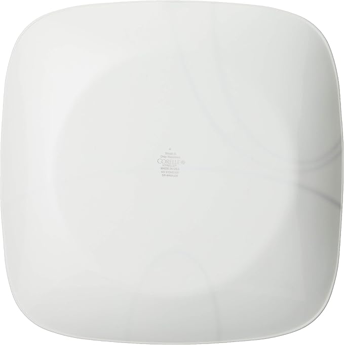 Corelle Vitrelle 6-Piece Salad Plate Set, Triple Layer Glass and Chip Resistant, Lightweight Square 10-1/4-Inch Plates Set, Splendor