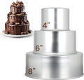 Aunt Shannon's Kitchen Tall Round Cake Pans - 4-inch, 6-inch, 8-inch Cake Pan Set for 3-Tiered Cake - Aluminum Cake Pans Sets for Baking Wedding or Birthday Cakes and More