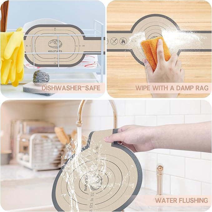 Silicone Bread Sling for Dutch Oven, 2 PCS Non-Stick & Easy Clean Reusable Silicone Bread Baking Mat with Long Handles, Easy to Transfer Sourdough Bread, Gray