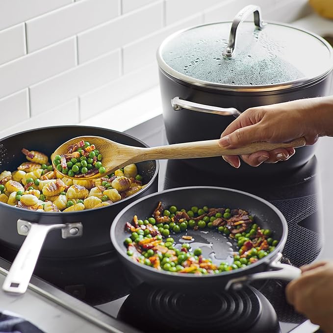 KitchenAid Hard Anodized Induction Nonstick Cookware Pots and Pans Set, 10 Piece, Matte Black