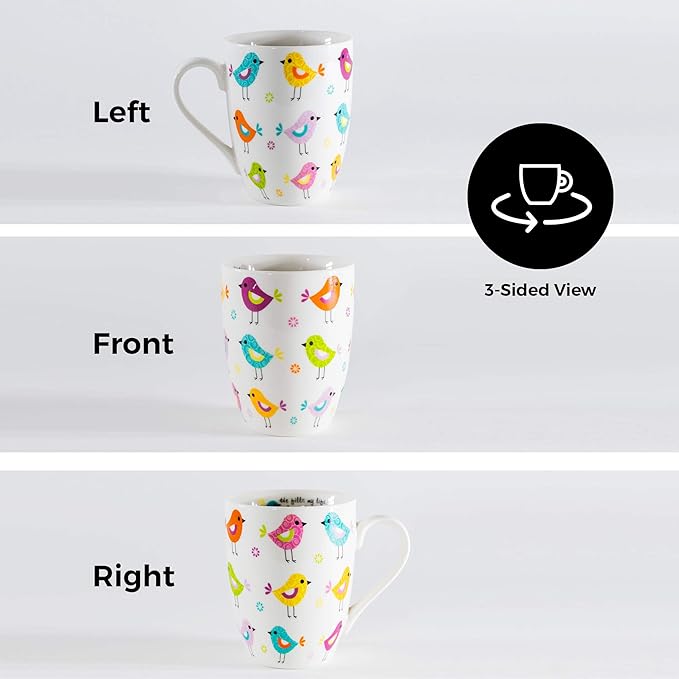 Divinity Boutique Inspirational Ceramic Mug with Birds-Psalm 103:5, He Fills My Life With Good Things, Multicolor, One Size, 12 ounces