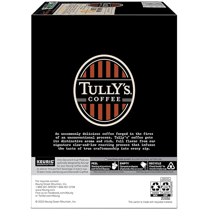 Tully's Coffee Hawaiian Blend Keurig Single-Serve K-Cup Pods, Medium Roast Coffee, 96 Count