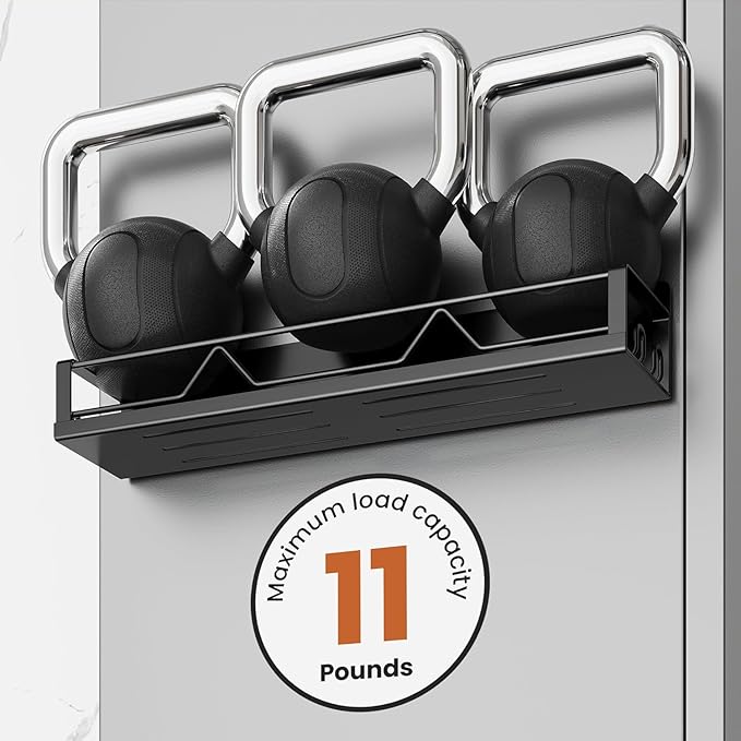16.9 Inch Wide Large Capacity Magnetic Spice Rack for Refrigerator, 5 Pack Metal Fridge Shelf, Black