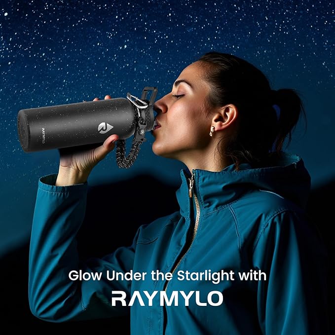 40oz Insulated Water Bottle, Triple Wall Vacuum Stainless Steel Water Bottles - Keeps Cold 48H, Reusable Metal water flask Jug for Gym, Sports, Camping, Hiking,Travel, Starry Sky-Black