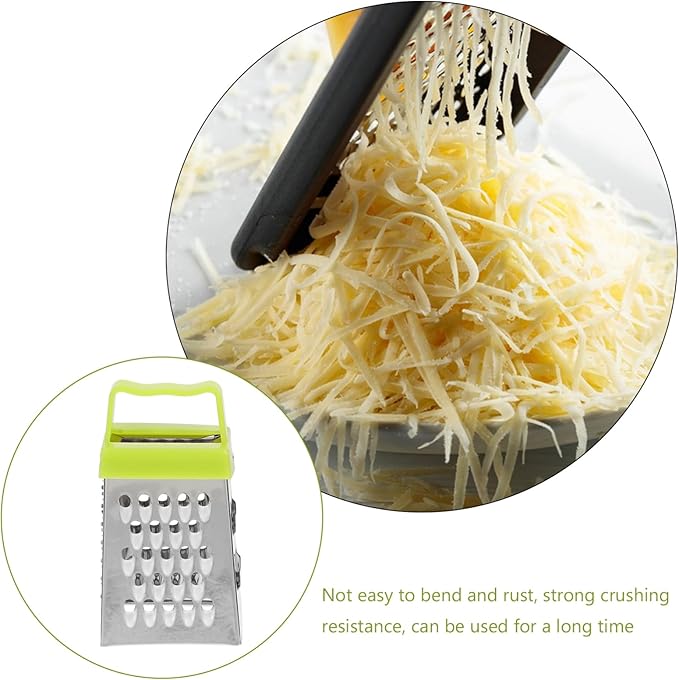 6Pcs Mini Cheese Grater, Small Box Cheese Graters Stainless Steel, Vegetable Food Shredder Lemon Zester with 4 Sides for for Kitchen Garlic Ginger Vegetable Potatoes, Chef Kitchen Too