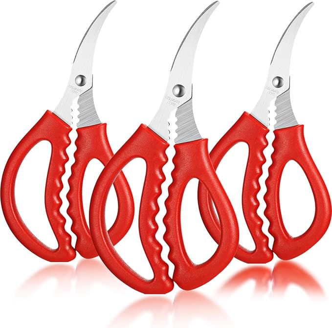 Honoson Kitchen Seafood Scissors Multifunctional Stainless Steel Shears Seafood Fish Crab Shrimp Lobster Scissors for Kitchen Peeling Tools