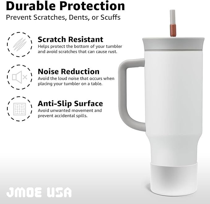 Jmoe USA Silicone Sleeve for Owala 40oz Tumbler | Fits Handle Tumbler Only | Anti-Slip Boot | Protects Against Dents & Scratches | Protector for Bottom of Cup | Made of Durable BPA Free Silicone