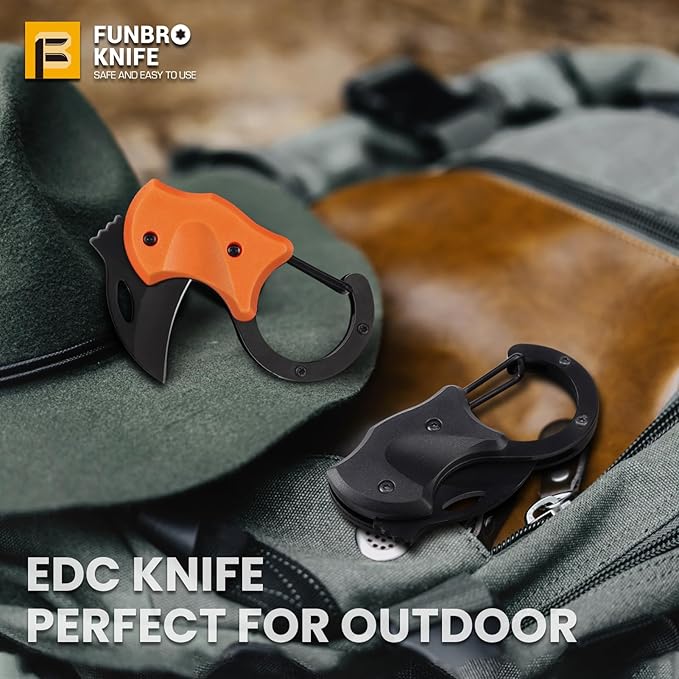 Small Pocket Knife for Men, Cool Folding Knife Box Cutter with 1.34inch Sharp Blade, Mini EDC Knives for Everyday Carry, Great Gift for Men (Orange)