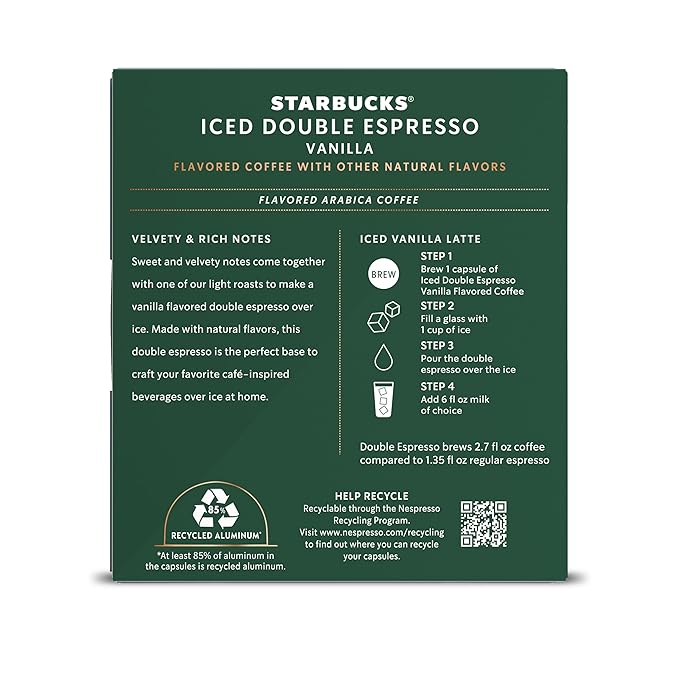 Starbucks by Nespresso Vertuo, Iced Vanilla, 32-count Coffee Pods, Brews 2.7 oz.