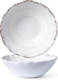 LEHAHA Rustic White Melamine Large Serving Bowl, 2 pieces Set,12 inches (130 OZ) Larger Salad Bowl, Lightweight and Unbreakable Mixing Bowl, BPA Free Melamine Bowls, Dishwasher Safe…