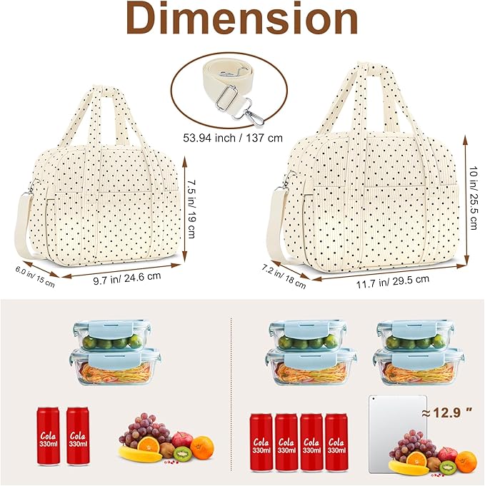 Corduroy Lunch Box Lunch Bag for Women Adults Men, Cute Insulated Work Reusable Leakproof Simple Large Lunch Boxes Tote Bag Adults Cooler Bag, with Shoulder Strap
