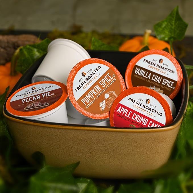 Fresh Roasted Coffee, Fall Faves Variety Pack, K-Cup Compatible, 48 Count