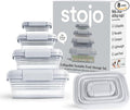 Stojo Nestable Collapsible Food Storage Container - Set of 4, Cashmere - Leak-Proof Airtight Seal Made With Food Grade Silicone For Meal Prep, Lunch Box, Pantry Organizer - Microwave & Dishwasher Safe