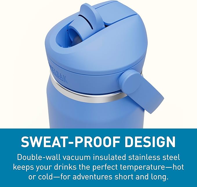CamelBak Thrive Flip Straw Insulated Stainless Steel Water Bottle Sky Blue, 25oz