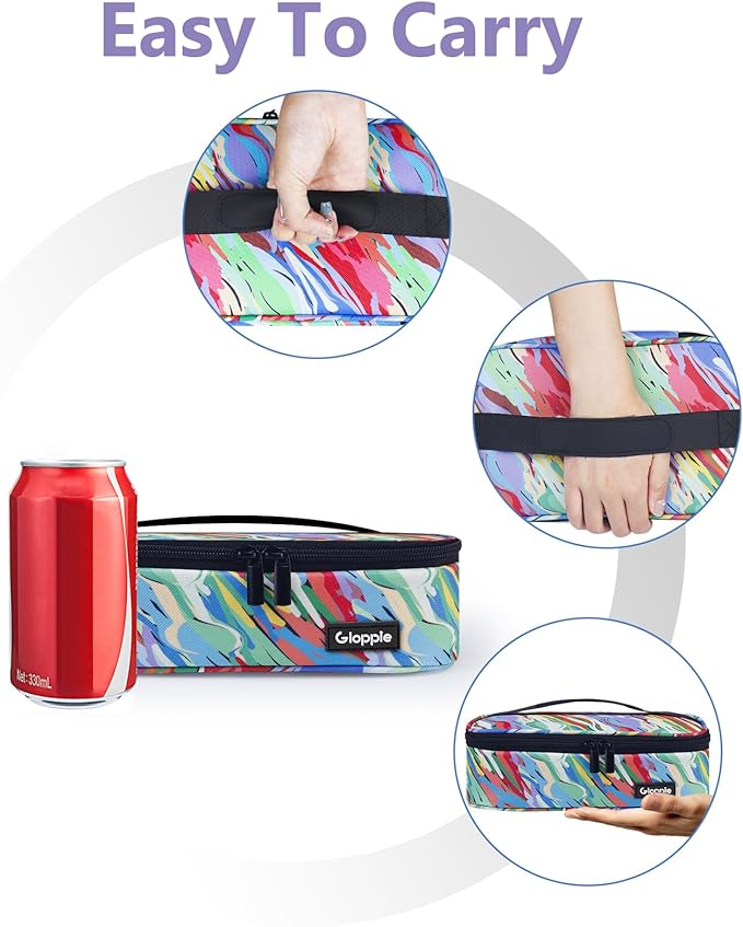 Gloppie Small Lunch Bag Insulated Lunch Box Mini Lunchbox Portable Lunch Cooler Bag Adult Lunch Pail Petty Food Containers Reusable Snack Bag, Camouflage Watercolor