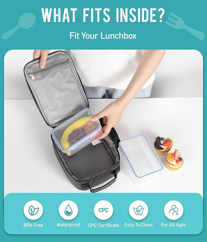 Boy Lunch Box,Kids Lunch Bag Insulated Leather Game Lunch Box for School Thermal Meal Cooler Lunch Boxes for Boy Girl Kid Toddler Teen