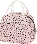 EurCross Pink Lunch Bag for Women,Chic Trendy Portable Lightweight Insulated Small Lunch Box Tote Bag for Preppy College or Adult Work Office