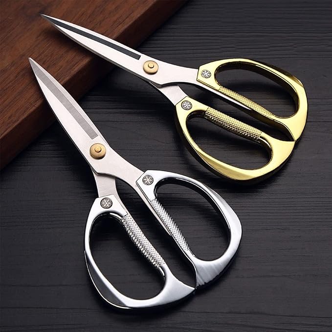 TONMA Kitchen Scissors [Made in Japan] Heavy Duty Stainless Steel All Purpose Kitchen Shears Tool With Ergonomic Handle for Herbs, Vegetable, Meat, Food, Pruning Plants Bonsai, Arts Crafting - Gold