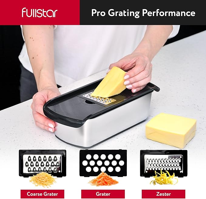 Fullstar The Original Pro Chopper - Vegetable Chopper and Spiralizer, Food Chopper with Container, Fruit Slicer, Kitchen Gadgets & Gifts, Home Essentials (14 in 1, Silver)