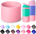 Silicone Water Bottle Boot for Owala 14/16oz, Anti-Slip Protective Sleeve Bottom Bumper Protector for Owala Kids 12 oz Tumbler, Flip 14 oz and FreeSip 16 oz Water Bottle (Pink)