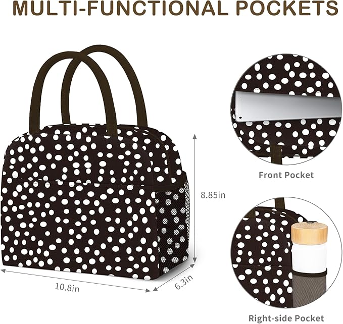 DALINDA Lunch Bag Lunch Box for Women Men Reusable Insulated Lunch Tote Bag,Leakproof Thermal Cooler Sack Food Handbags Case High Capacity for Travel Work Picnic Beach