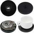 TamBee 4PCS 3Inch Acrylic Lazy Susan Turntable Organizer Revolving Display Base White Acrylic for Spice Rack Table Cake Kitchen Pantry Decorating Black