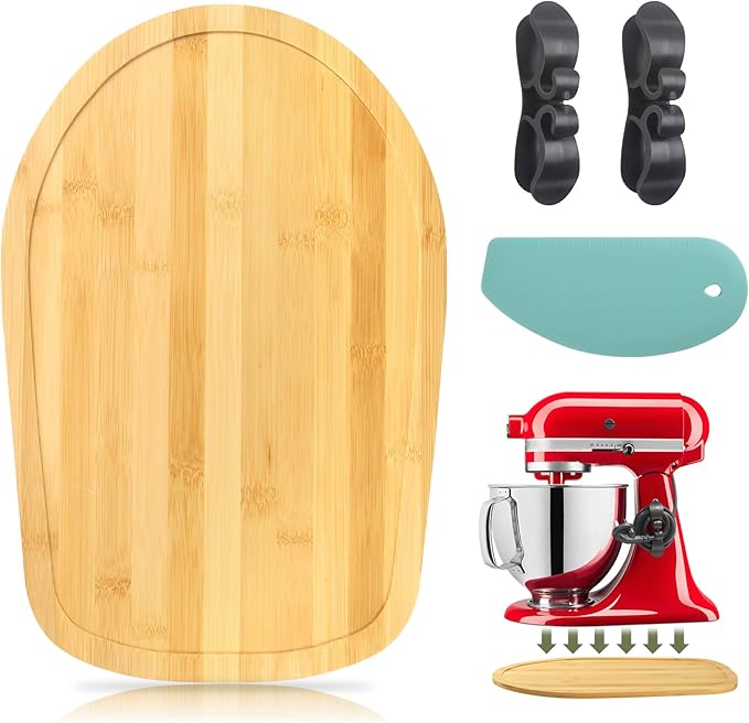 Mixer Slider for Kitchen Aid 4.5-5 Qt Tilt Head Stand Mixer, kitchen Aid Accessories and Attachments W/ 1 x Slider Board, 2 x Cord Storage, 1 x Silicone Bowl Scraper