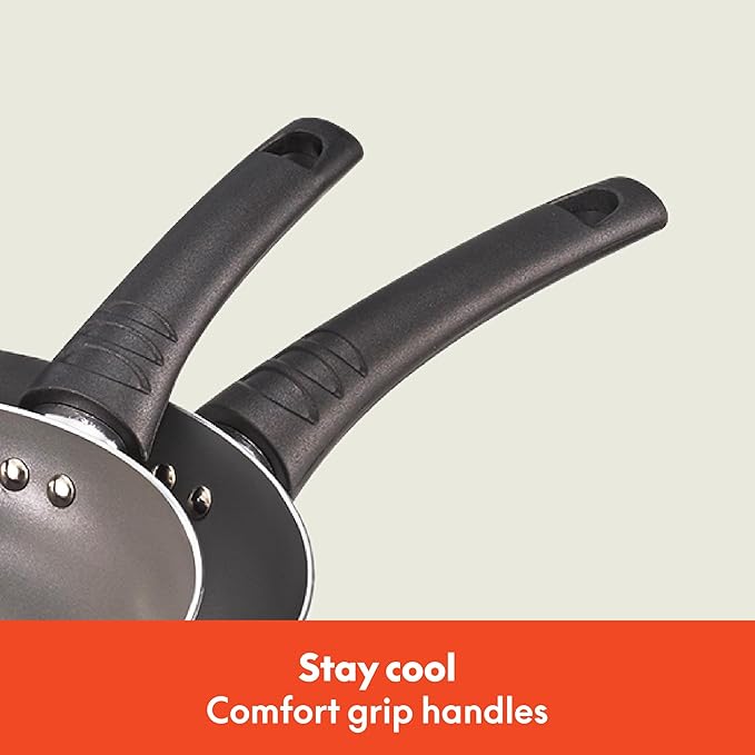 bella Cookware Set with Glass Lids with Nonstick, PFOA Free and Scratch Resistant Surface, Aluminum Bakeware, Pots and Pans, Storage Bowls & Utensils, Compatible with All Stovetops, 21 Piece, Gray