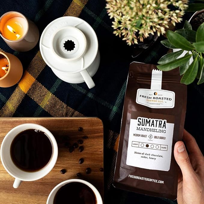 Fresh Roasted Coffee,100% Sumatra Mandheling | 5 lb (80 oz) | Single Origin | Medium Roast | Kosher | Whole Bean