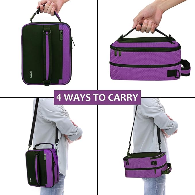 Tirrinia Expandable Insulated Lunch Bag for Men Women – Leakproof Reusable Cooler LunchBox for Kids & Adults with Shoulder Strap, Perfect for Work, School, Office, Travel,Purple