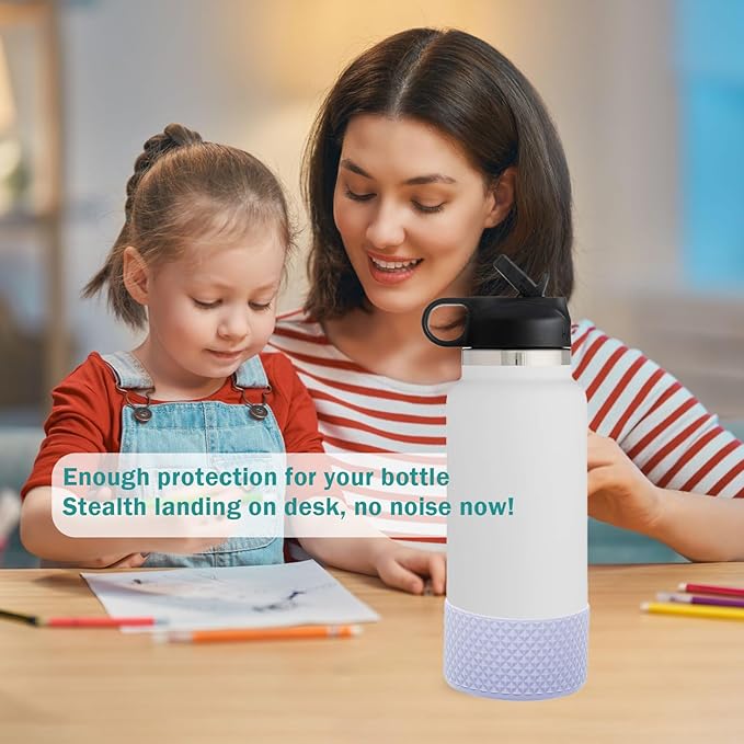 WK IEASON Protective Silicone Base Boot for Hydro Flask Mouth, Anti-Slip Silicone Sleeve Cover Bumper for Hydro Water Bottle Accessories -2.83inch Bottom Diameter