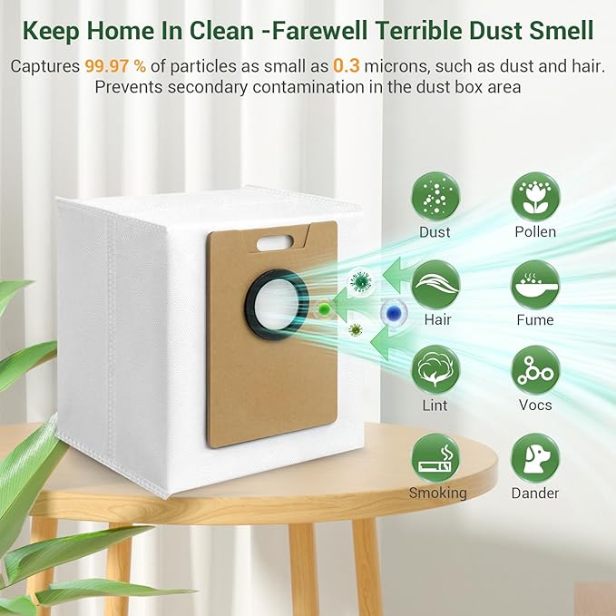 14 Pack RV20 Max Plus Dust Bags Compatible with Tapo RV30 Max Plus RV20 Max Plus Robot Vacuum Bags 3L Large Capacity Heavy Duty Bags for Home Vacuum
