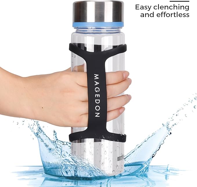 (2 pack) Water Bottle Carrier Grip,Water Handle Grip,Cup Strap, soft band holder strap makes any bottle handheld. For Running Bike, gym or jogging