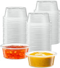 {1.5 oz,200 Cups} Clear Diposable Plastic Portion Cups No Lids, Small Mini Containers For Portion Controll, Jello Shots, Meal Prep, Sauce Cups, Slime, Crafts, Disposable Souffle Cups & Much more