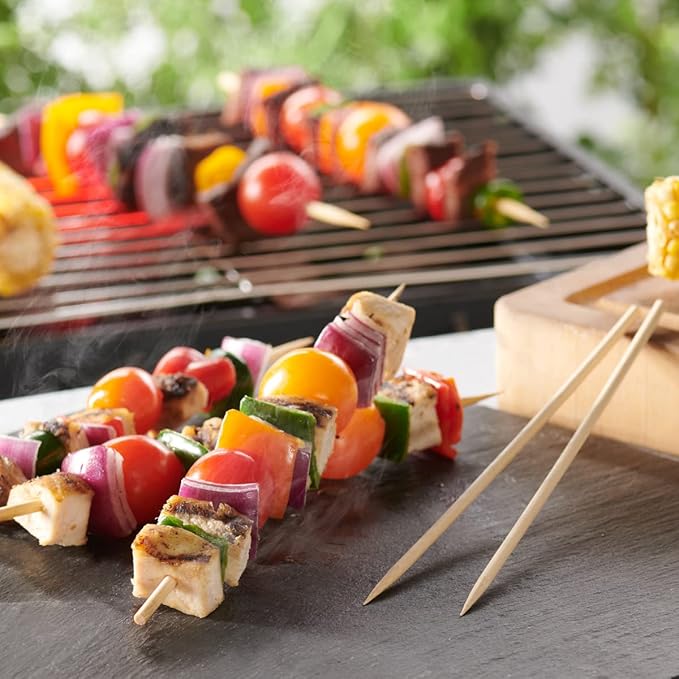 GUSTO [8 Inch - 100 Count] Bamboo Skewers for Shish Kabob, Grilling, Fruits, Appetizers, and Cocktails (Formerly Comfy Package)