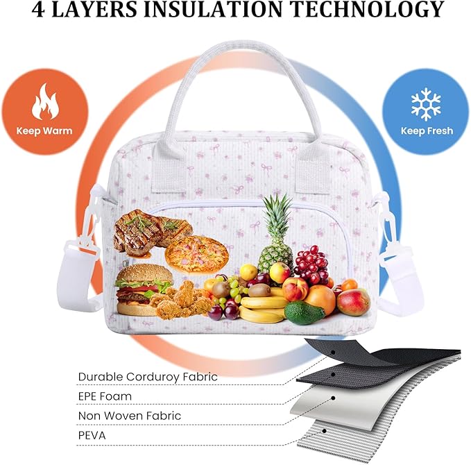 MEXS Insulated Lunch Bag for Women Men Large Reusable Lunch Box Adult Leakproof Portable Cooler Tote Bags for Work Picnic